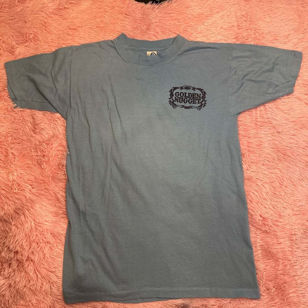 Vintage 80s Artex Golden Nugget Casino Atlantic City T-Shirt Gambling MEDIUM